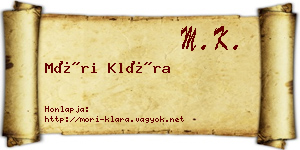 Móri Klára névjegykártya